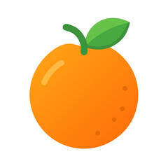 Bright orange fruit with leaf against black background