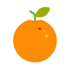 Flat vector illustration of an orange with black background