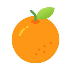 Vibrant flat illustration of an orange on black background