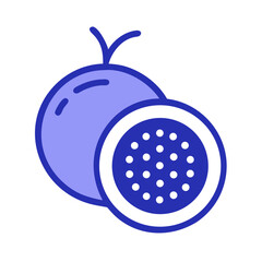 Passion fruit illustration on black background for food concept