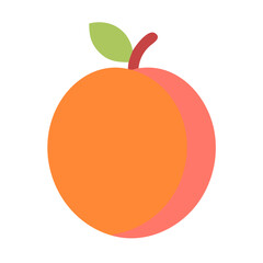 Isolated peach illustration in flat style on black background