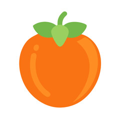 Stylized persimmon fruit illustration on a black background