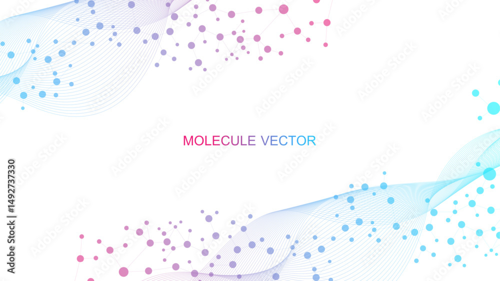 Canvas Prints structure molecule and communication dna, atom, neurons. science concept for your design. connected 