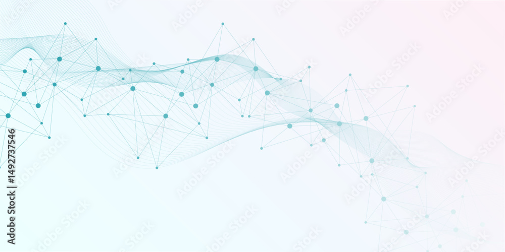 Wall mural molecular structure dna, atom, neurons. science concept for your design. connected lines with dots. 