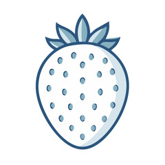 Stylized single strawberry illustration on a solid dark background