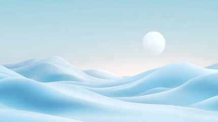 Snow covered hills landscape illustration