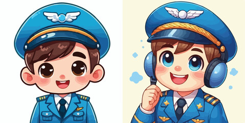 vector of a pilot smiling