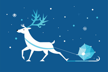 reindeer with christmas tree