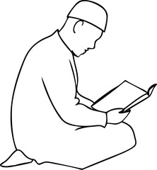 man reading a book