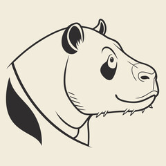 vector illustration of a cartoon rhino