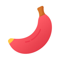 Vibrant stylized pink banana on a black background