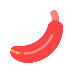 Stylized Red Banana on Black Background for Graphic Use
