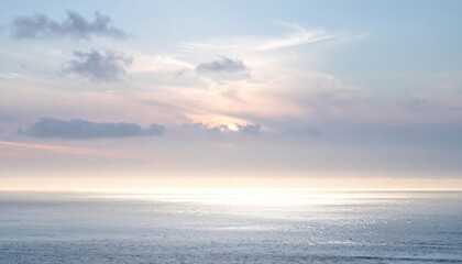 Fototapeta premium Sunrise over tranquil ocean coastal landscape seascape photography serene environment wide-angle view nature beauty