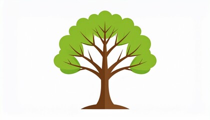 Stylized Green Tree Illustration on White Background
