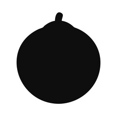 Minimalist Black Citrus Fruit Illustration on Black Background