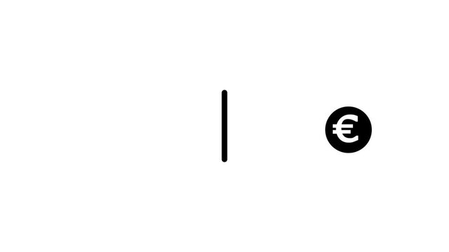 Animated by money or coin exchange icon concept ,dollar to euro