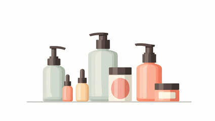 set of cosmetic bottles