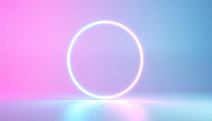 Fototapeta premium Illuminating circle animation digital studio graphic design colorful environment abstract viewpoint visual concept