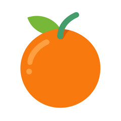 Vibrant orange with green leaf on a black background