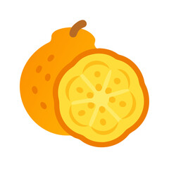 Sliced kumquat fruit showing inner segments on black background