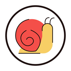 Snail icon vector isolated. Simple symbol of a slug, cute snail. Slow creature. Pictogram of a snail with a spiral shell.