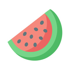 Vibrant watermelon slice illustration against a stark black background