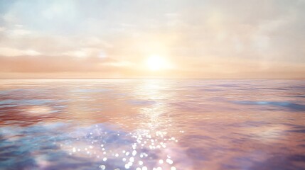 Sunset over ocean pastel colors