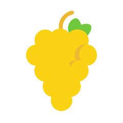Stylized graphic of a yellow bunch of grapes icon