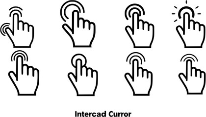 Fototapeta premium Set of Hand Cursor icons click and Cursor icons click. Isolated on White background