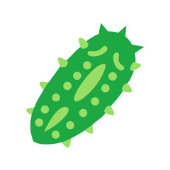 Spiky Green Cucumber Graphic Icon on Black Background