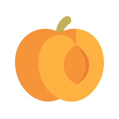 Minimalist peach fruit illustration on a dark background