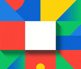 Obraz premium Flat Style Creative Presentation Background with Colorful Geometric Shapes