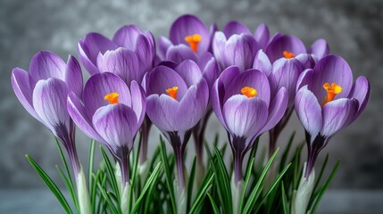 Fototapeta premium Purple Crocus Blooms in Spring