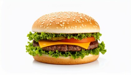 Classic Cheeseburger Juicy Patty Fresh Lettuce and Sesame Bun