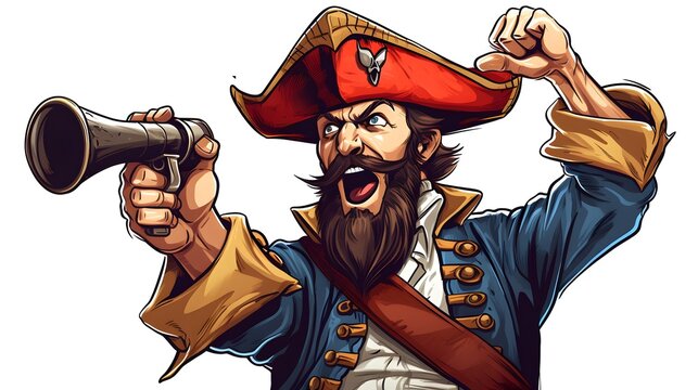 Pirate Day Clipart Banner with a Pirate for Talk Like A Pirate Day Celebration