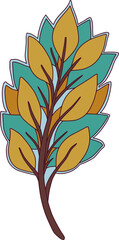Jacobean Floral Paisley Plant Clipart Vintage Botanical Decorative Leaf Branch Element. Vector Fantasy Tree Ethnic Ornament for Textile, Fabric, Wallpaper, Decoupage, Boho Isolated Design