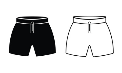 Half Pant Icon vector. Vector black icon for boxer. Shorts icon. Shorts Icon for design. Male half pant vector icon.