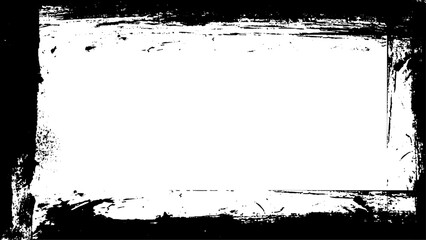 Black frame on white background. Grunge style. Grunge textured frame vector illustration