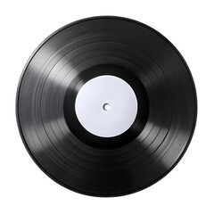 Obraz premium Vinyl record with white label isolated on black solid background