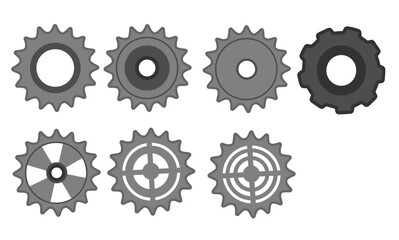Gear Icon Set - Collection of Gear Vectors with various shapes