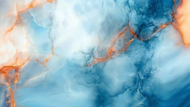 abstract background with blue, white and gold marble texture for wallpaper and designs