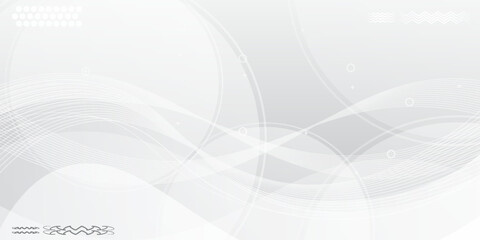 The image depicts a minimalist abstract design with flowing white lines against a white background. The lines create a sense of movement and depth. vector illustration