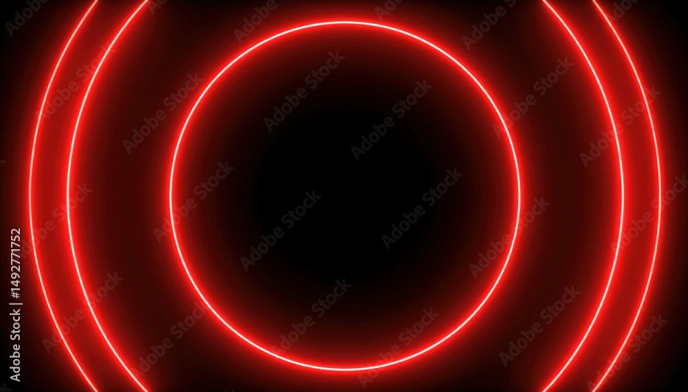 Poster dynamic red circular patterns abstract digital art graphic design futuristic environment close-up vi