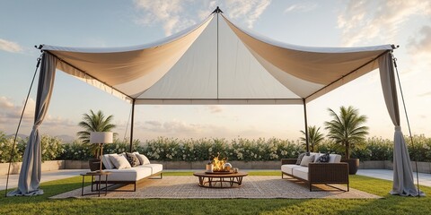 Obraz premium Canopy Tent Mockup for Outdoor Living Spaces
