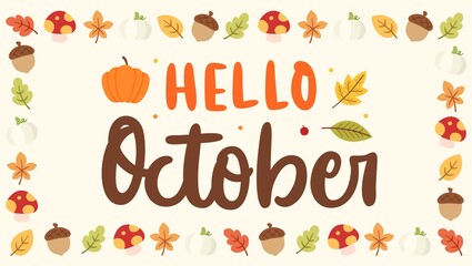 Happy thanksgiving banner design. Thanksgiving teks lettering. Thanksgiving with colorful autumn leaves