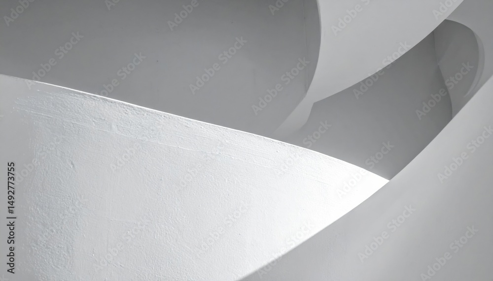 Poster dynamic curves and shapes abstract art minimalist design studio environment close-up perspective mod