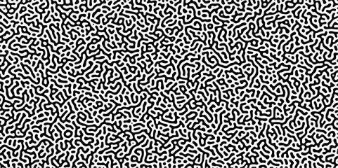 Organic seamless patterns with rounded lines Diffusion reaction background. Monochrome background of natural organic forms motion. Overlay template abstract Turing organic wallpaper background.