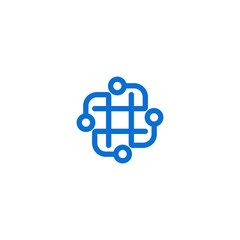 Obraz premium Modern circuit connect tech logo design