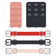 Bra extenders vector cartoon set isolated on a white background.