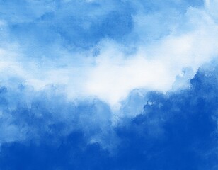 Obraz premium blue sky watercolor cloudscape background watercolor textures